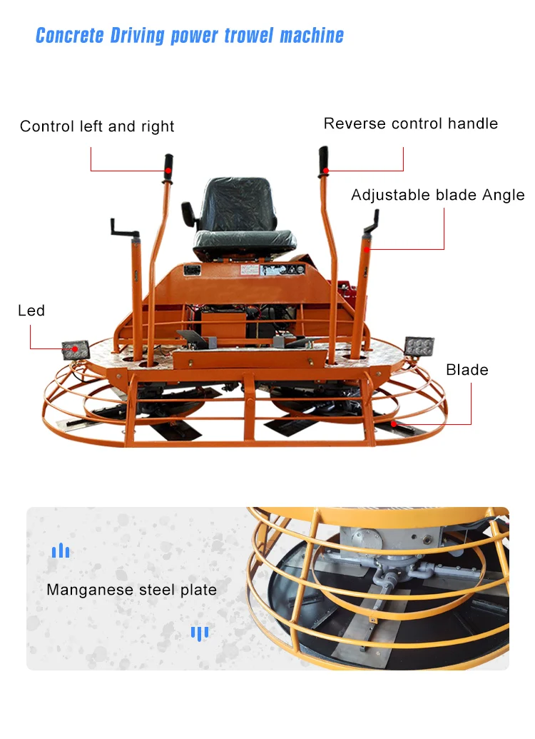 2024 Brand New Concrete Finishing Trowel Machine Ride on Diesel Gasoline Concrete Power Trowel Road machine manufacture