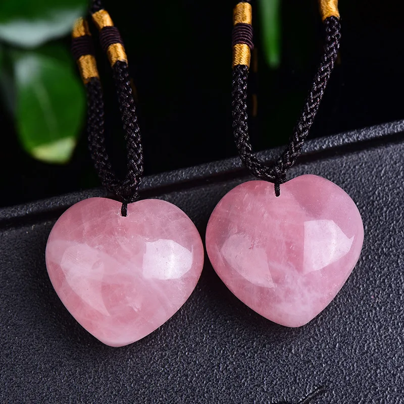 Rose quartz Lock Heart Long Necklace★送料・関税込 Rose Quartz Heart Wire Wrapped Necklace, Gold Tone NCK-2931