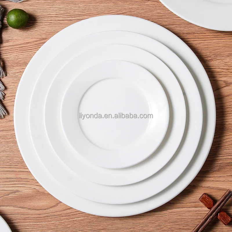Wholesale Eco-Friendly White Porcelain Dinner Plates