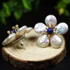 GE0598-1 Baroque Pearl Flower Earrings, Style 1
