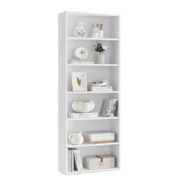 Bookshelf 6-Tier Open Bookcase Adjustable Storage Shelves Floor Standing Unit Bookcase Display Storage Shelves