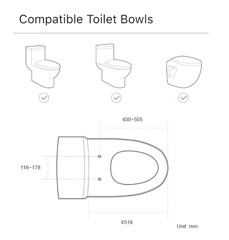 F1M525 Top intelligent electric toilet ring suitable for various toilets