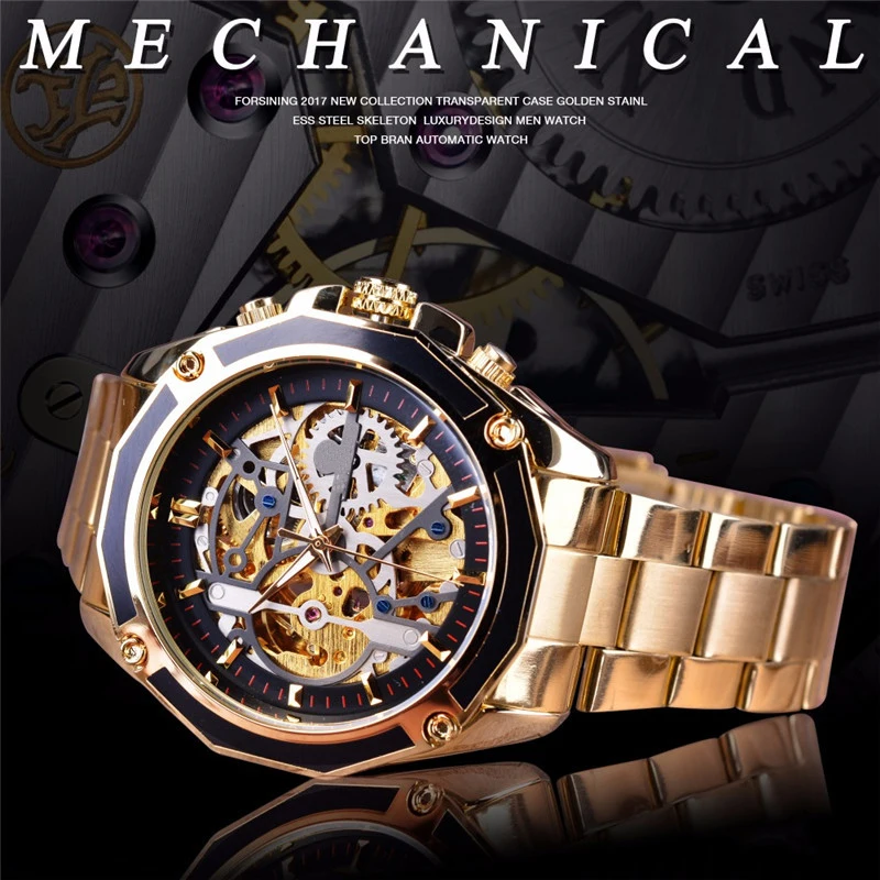 Fashion Business Dress Mens Watches Brand Luxury Gold Design Automatic