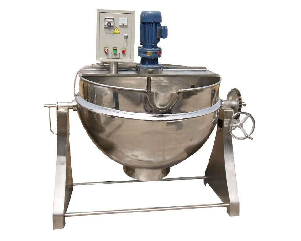 Electric Gas Steam Jacket Cooking Kettle Pot/industrial Large Cooking Pot  with Mixer