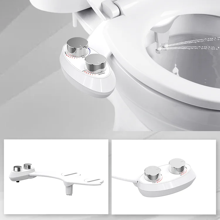 Cold Water Control Bidet Non-electric Bidet Spray Kit for Toilet Seat, Dual Enema Nozzle Bidet Toilet Attachment