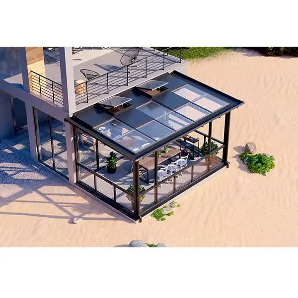 Outdoor Patio Aluminium Frame Glass House 4 Season Sunroom Scalable Roof Conservatory Sunroom