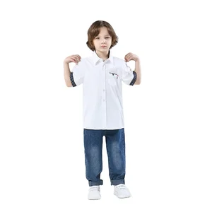Casual Boys Polo Shirt New Design Print round Neck Short Sleeve Top for Children