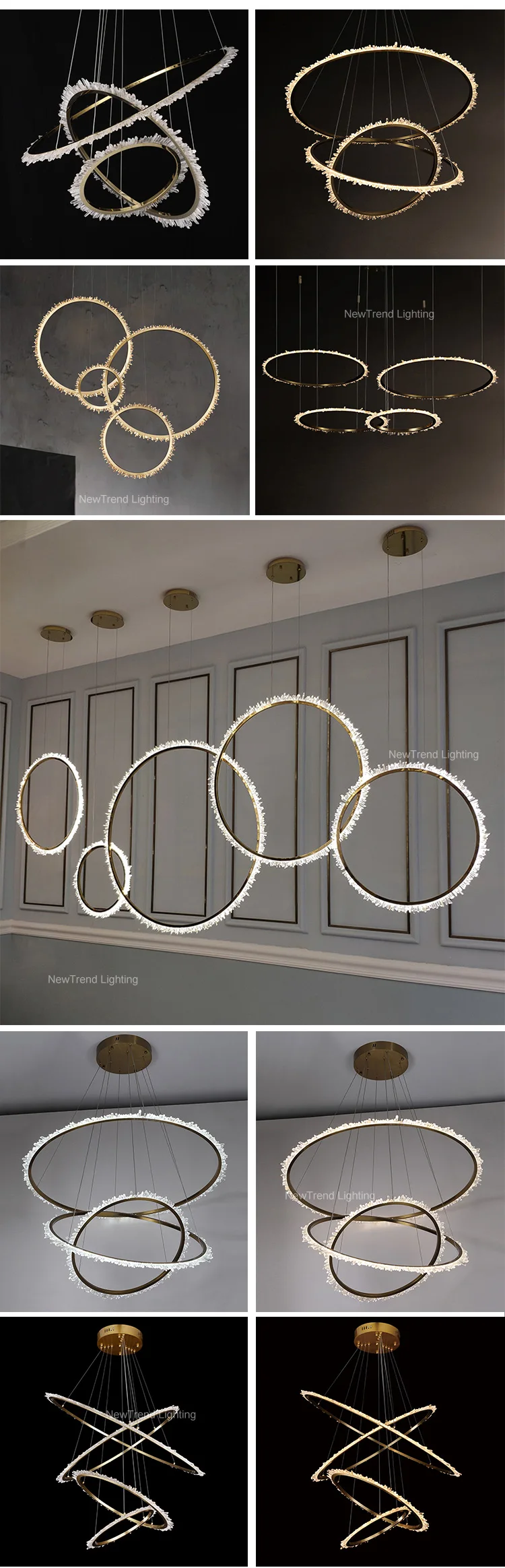 cpl 230 modern minimalist style circular crystal chandelier living room dining room decorative led pendant light  -2