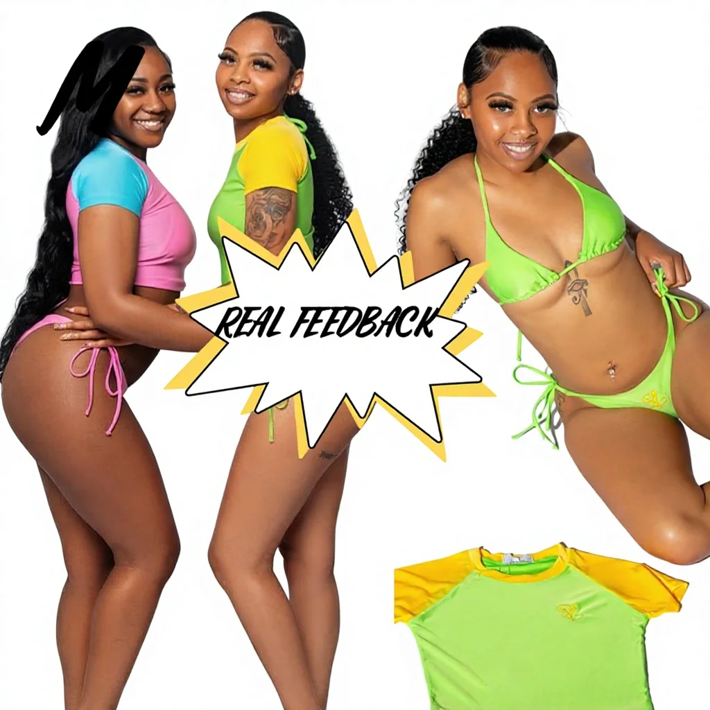 Custom Logo 3 Piece Set Swim Suits Women Swimming Wear Clothes Swimming Costumes Bikinis Beachwear Set Jumpsuit for Ladies