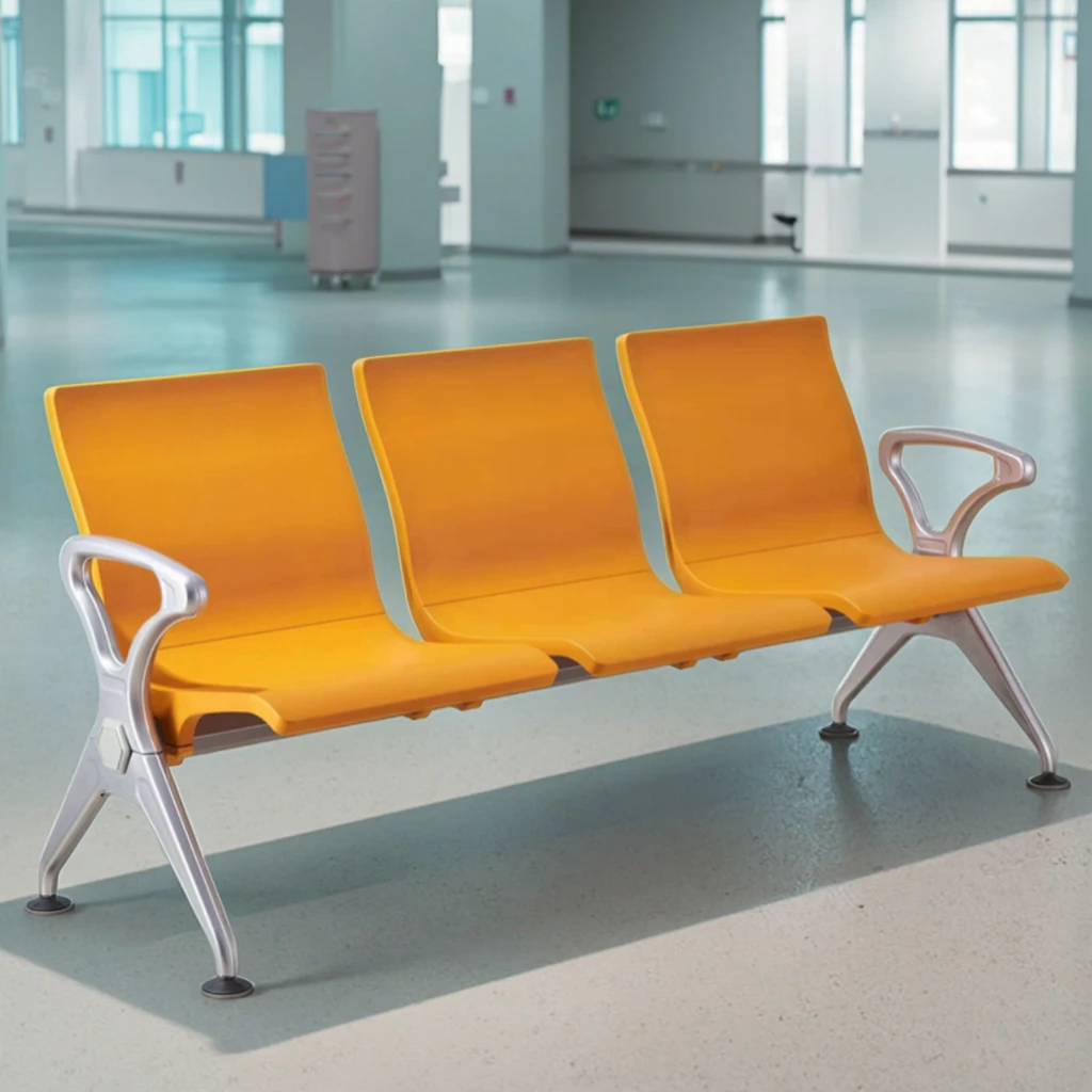 Breathable Steel Encapsulated Seating Hexagon Beam Design Modern Hospital Furniture for Large Venues 6