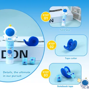 Cute Astronaut Light Blue Solid Glue Stick - Safe, Strong Adhesion, Perfect for School Projects & DIY, Hot Pick