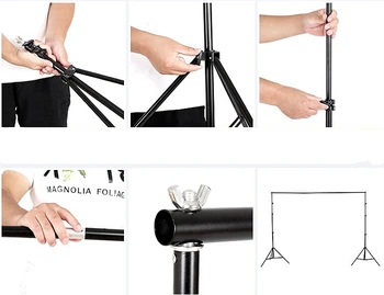 Photographic Equipment 2x3m Portable Photo Wedding Telescopic Backdrop Stand With Telescopic Crossbar detail image