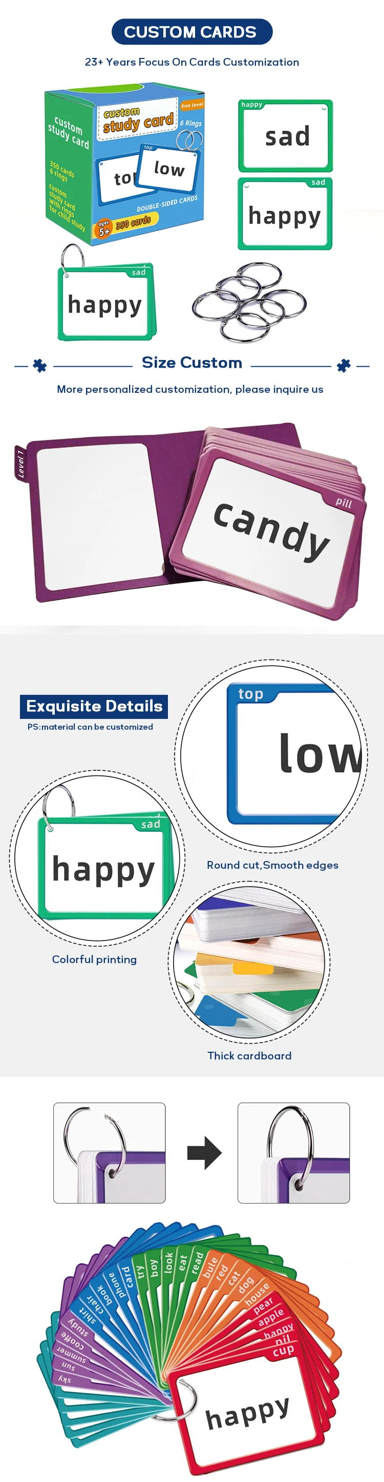 Custom Printed Education Card Game for Children Board Games ...