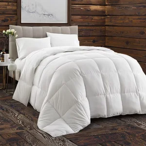 Simple Cotton Polyester Ultra Soft Quilted Comforter Polyester Filling Machine Washable All Season Use Box Stitched Duvet Insert