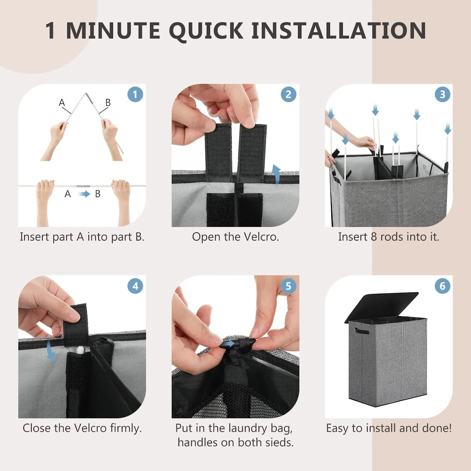 Wash Bag Set Custom Large Laundry Hamper Foldable Laundry Basket With