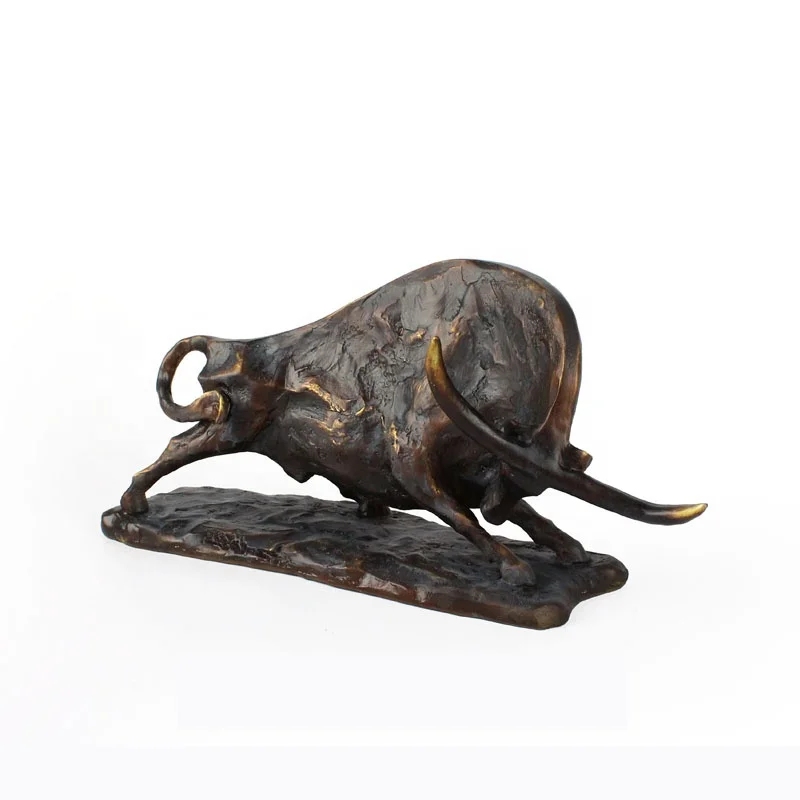 Wholesale Resin Artificial Sculpture Animal Powerful Bull Statue Bull Bronze Handmade 3D for Decorating Your Home