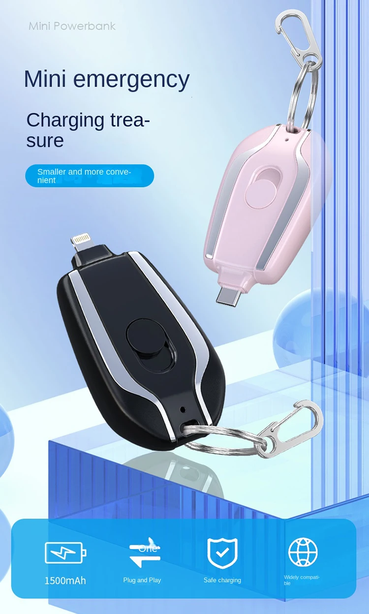 Ultra Slim Outdoor Emergency Fast Charging LED Display Wireless Portable Mini Keychain Power Banks For Universal Smart Phone