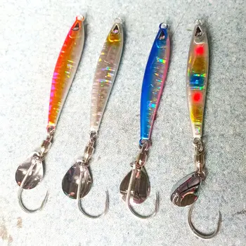 Iron Plate Jig Bright Slice Treble Hook Lure for Boat Sea Fishing Saltwater Fish Strong Pull Anti-Corrosion Bare Hook – Metal Jig – view 2