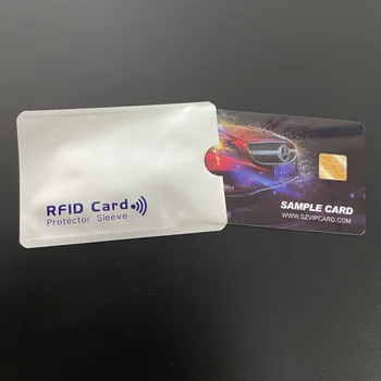 Wholesale card holder RFID blocking leeve Aluminum foil card holder RFID blocking card holder waterproof ID card leeve Contactless anti theft RFID