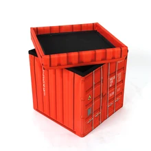 HStex 2026 Fashion Design Game Box Folding Kids Toy Storage Fancy Ottoman Home Furniture Rest Home Style Stool