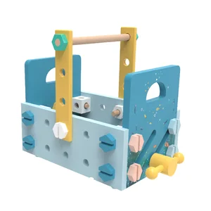 EDULAND Montessori Toys Modern Wooden Ocean Theme Tool Box for Unisex Kids 3-Year-Old Educational Toy