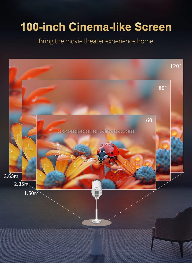 Best Selling Wireless WiFi BT TS7 Portable 4K Support Android 13 Smart Mini Home Theater Short Throw Video Dormitory Projector