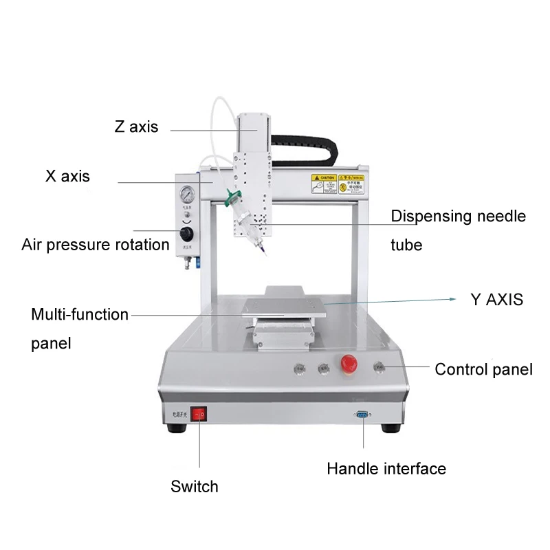 Desktop 3 Axis Automatic Single Component Silicone/UV/hot Melt Glue ...