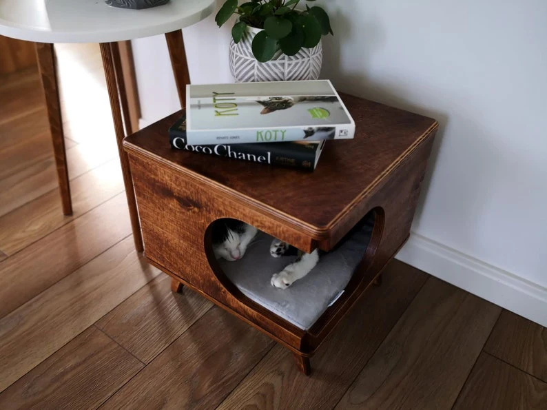 Rustic Wooden Cat Table Cat Bed Wooden Cat Litter Box Buy Wooden Cat