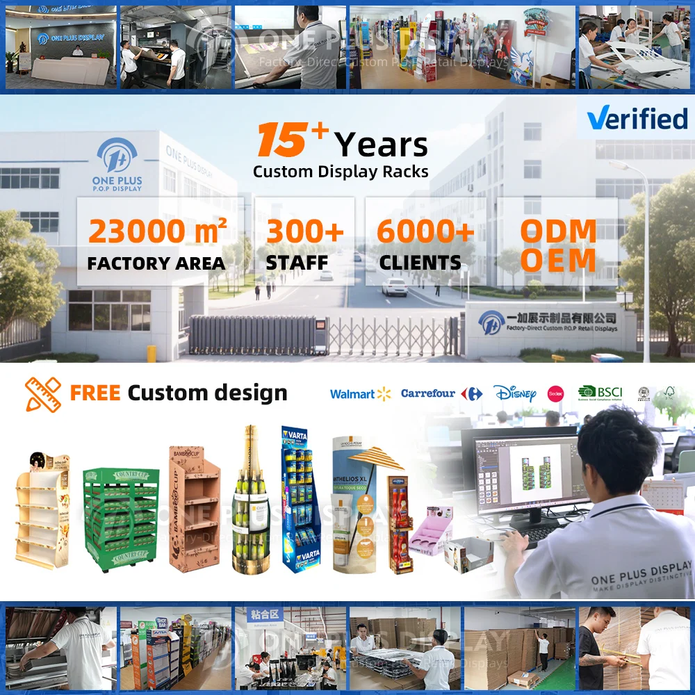 Point of Sale Cardboard Display Unit Shelves Strong Drink Beverages Displays Paper Floor Display for Ice Tea Lemon PVC