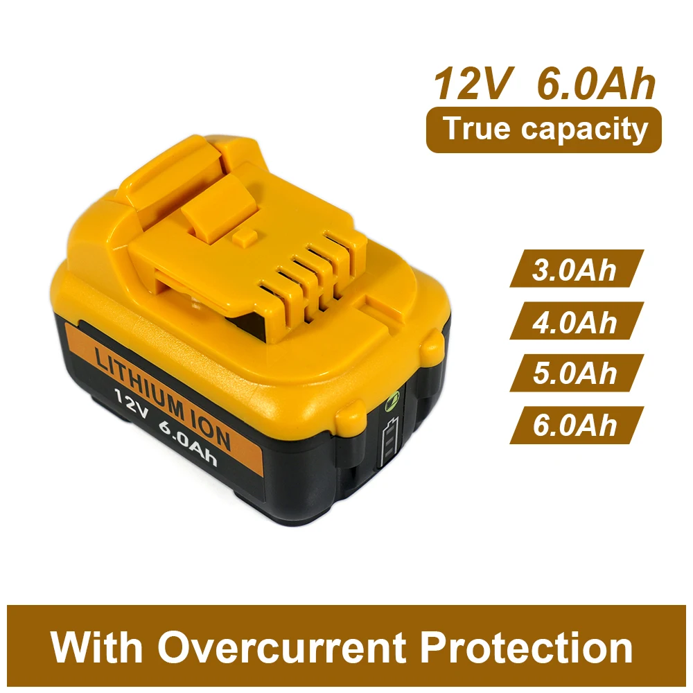2025 New Product 12V Power Tool Electric Drills Battery 1.5Ah-6Ah Lithium Battery for DeWalt Power Tool Electric Drills