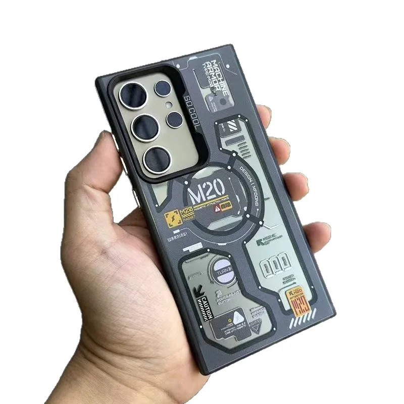 Custom Wholesale New Color Silver Mechanical Circuit Pattern Affordable Anti-drop Phone Case for Samsung S26 S25 Ultra A36