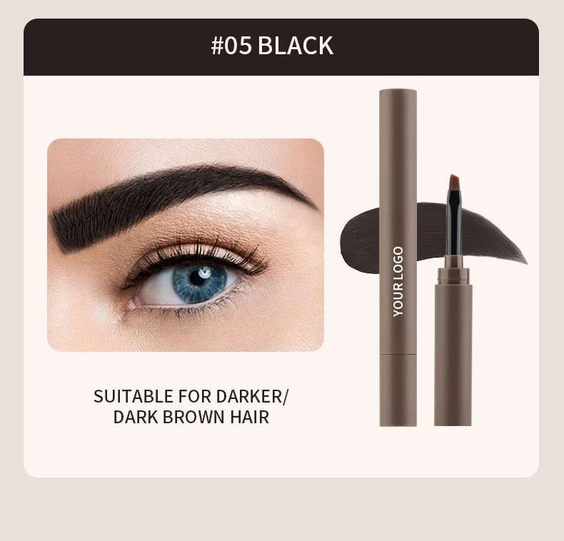 Private Label Waterproof Fiber Dark Brown Eye Brow Tint Hybrid Eyebrow