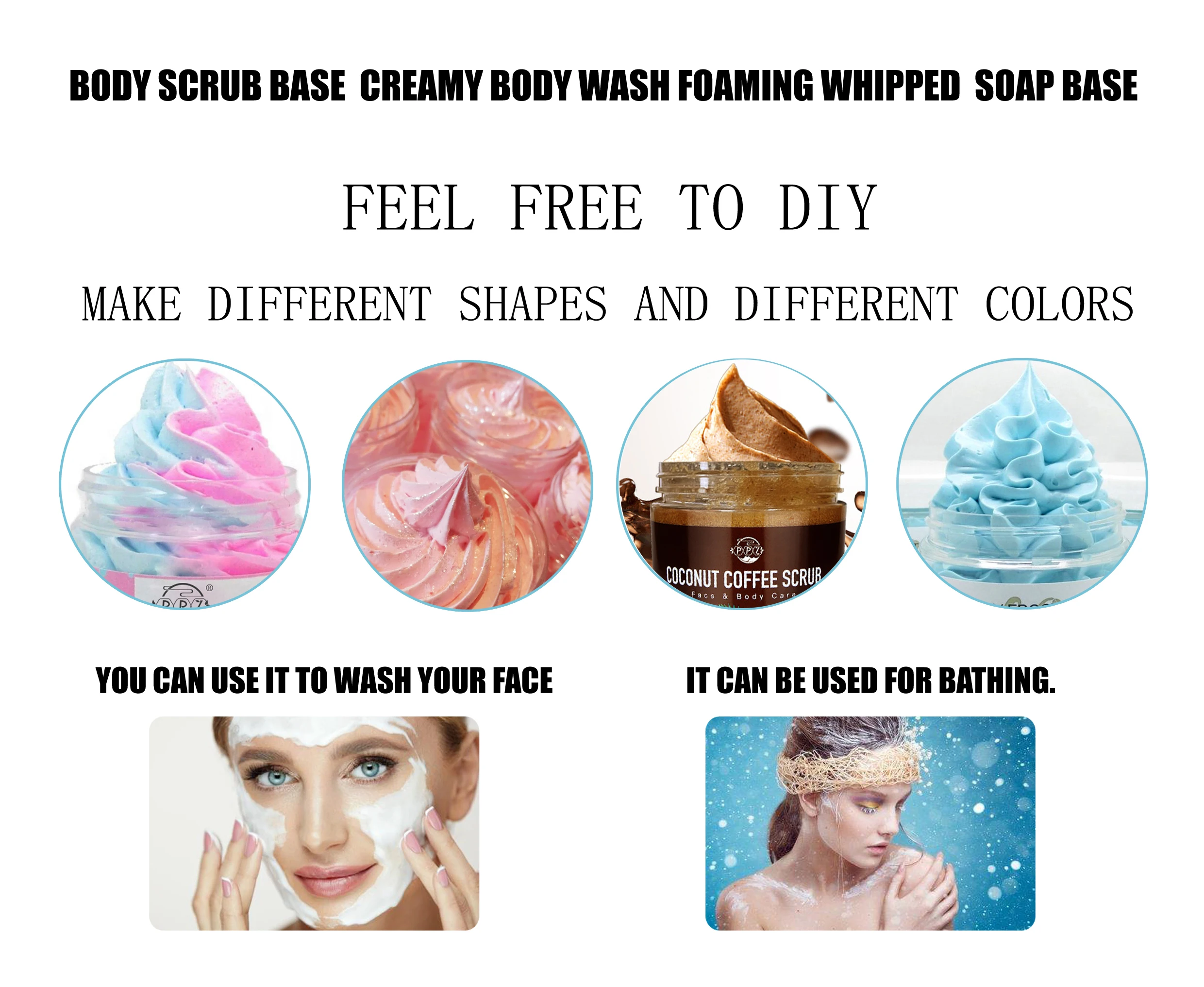 Lidercare Body Scrub And Body Wash Base Creamy Natural Foaming Whipped