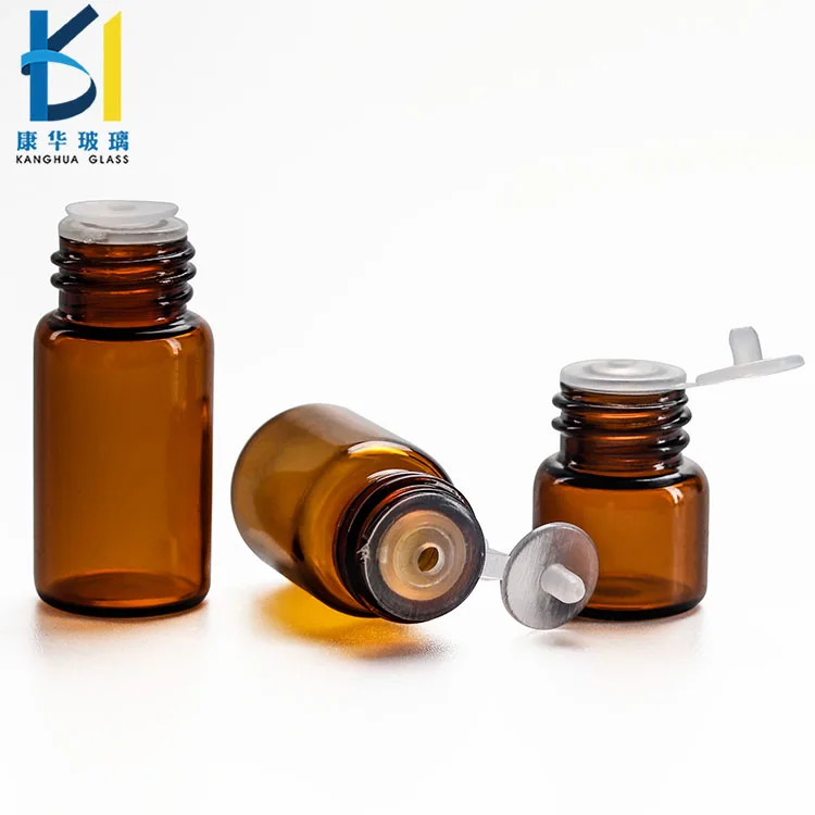 1ml 2ml 3ml Small Glass Vial Tubes Essential Oil Packaging Screw Cap 5ml
