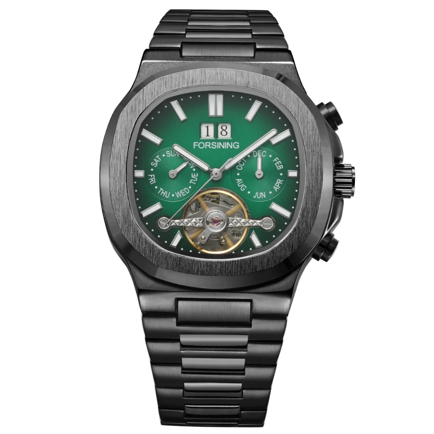 Luxury Men's Blue Tourbillon Automatic Watch 40mm