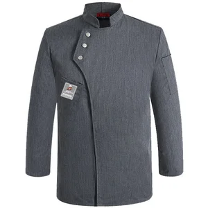 Autumn Winter Long Sleeve Chef Coats for Men Women Twill Restaurant Bar Work Uniform for Cooking Cake Baking Kitchen Staff