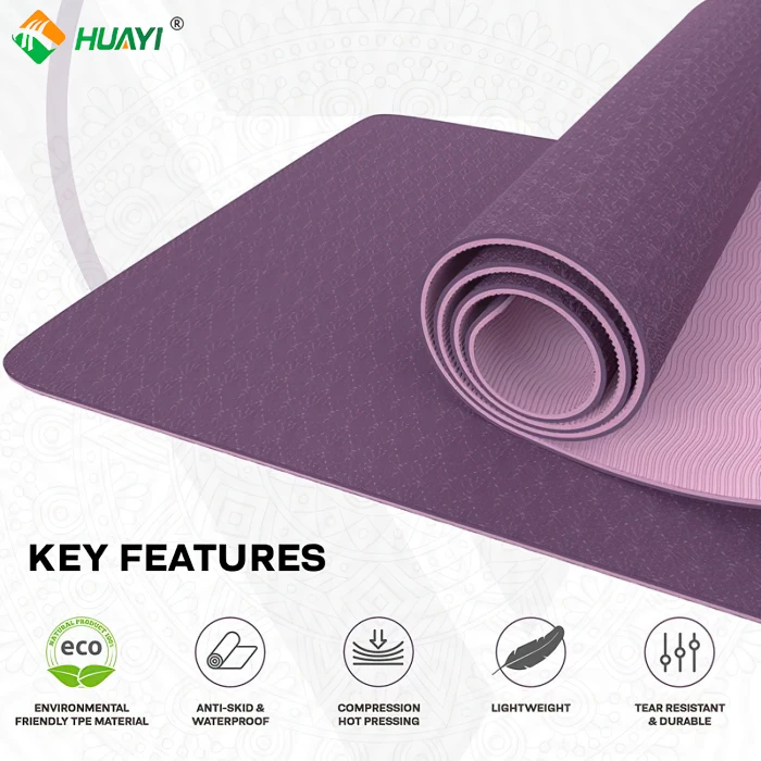 Dropshipping Tpe Yoga Matt De Yoga Sport Gym Yogamatt Anti Slip 6mm Custom Logo Uv Print Eco