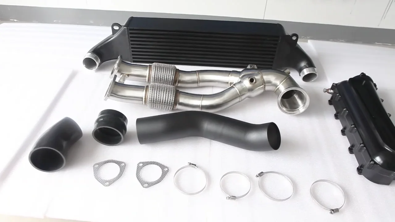 Intercooler + Intake Manifold + Exhaust Downpipe + Intake Pipe Kit For
