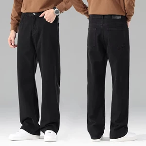New Autumn Jeans Men Black Casual Baggy Trousers Classic Straight Comfortable Wide Denim Trousers Male