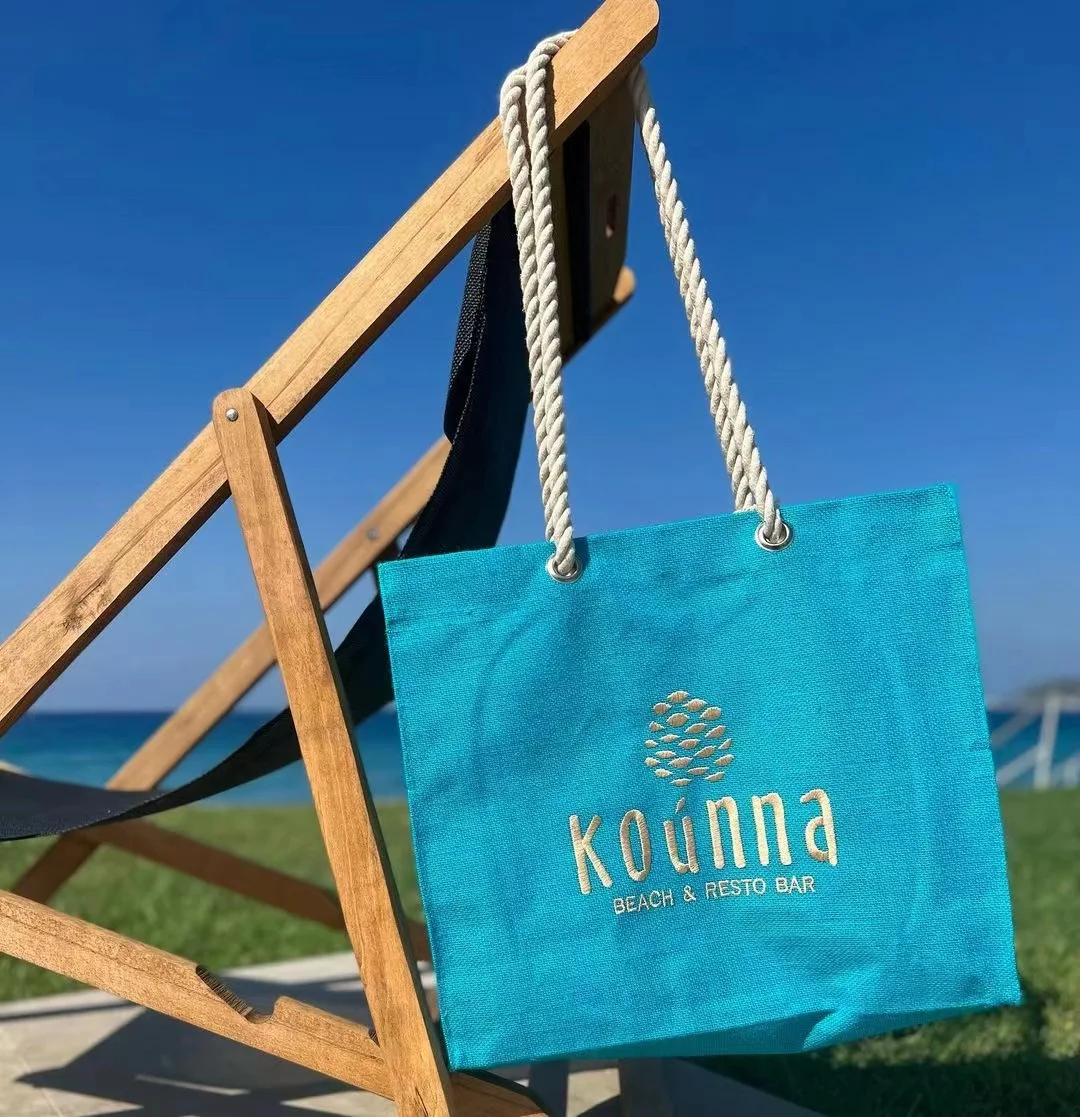 Custom Embroidery Logo Reusable Eco Jute Bag Jute Bag Manufacturer