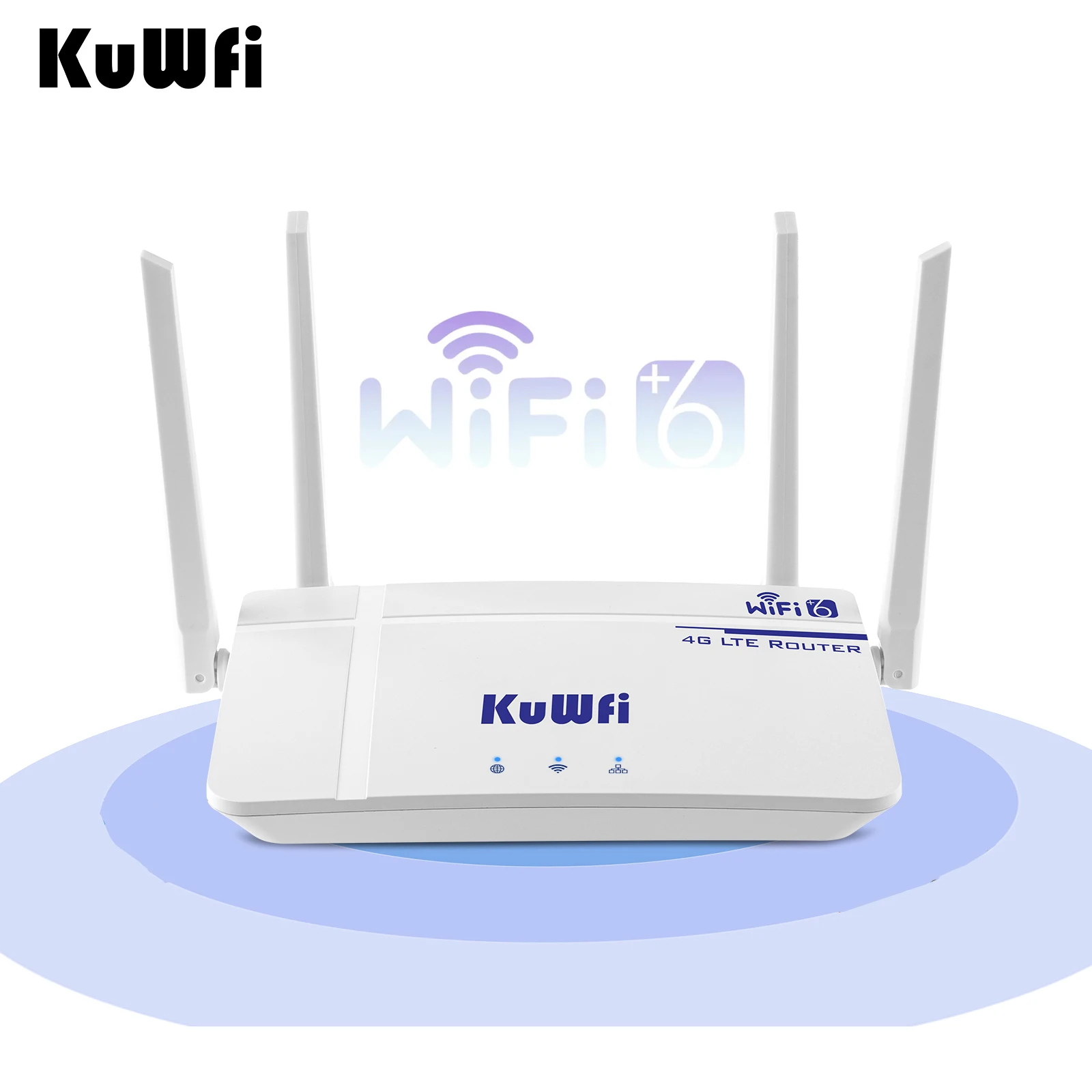 Factory Price KuWFi WiFi6 High Speed 10 Devices Hotspot Router 4g Wifi 12V DC Power AC 4g Sim Card Router with RJ45 Port