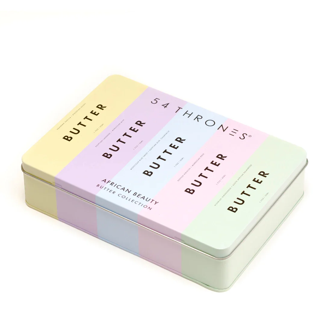 Wholesale Custom Supermarket Retail Food Packaging Peanut Butter Croissant Metal Tin Box