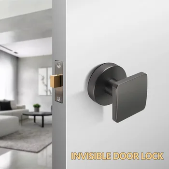 2025 Luxury Single-Sided Invisible Indoor Door Lock Waterproof Anti-Theft Silent Room Security with Key Durable Zinc Alloy