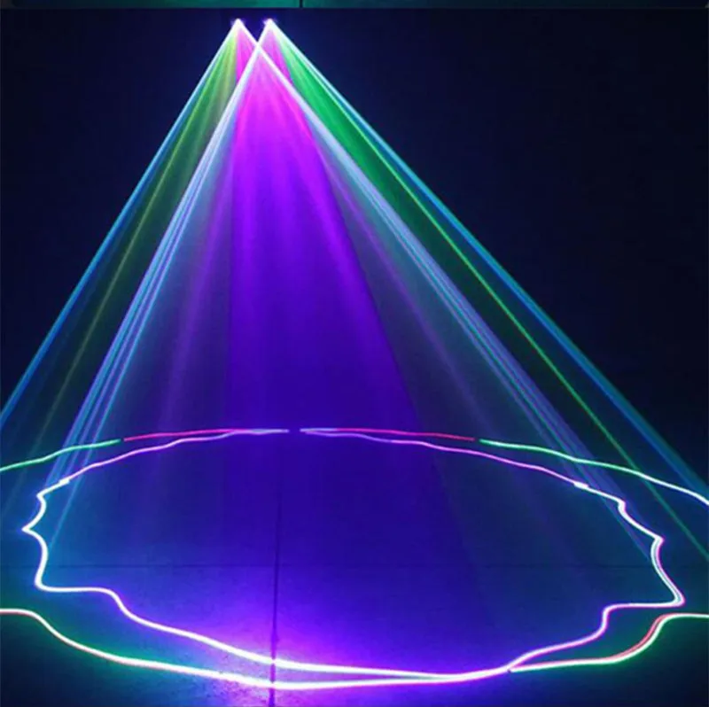 Pro Scanning Effect Laser Projector Double Head Laser Show 2 Eyes/heads/holes/tunnels/lens RGB 3in1 Full Color Laser Light