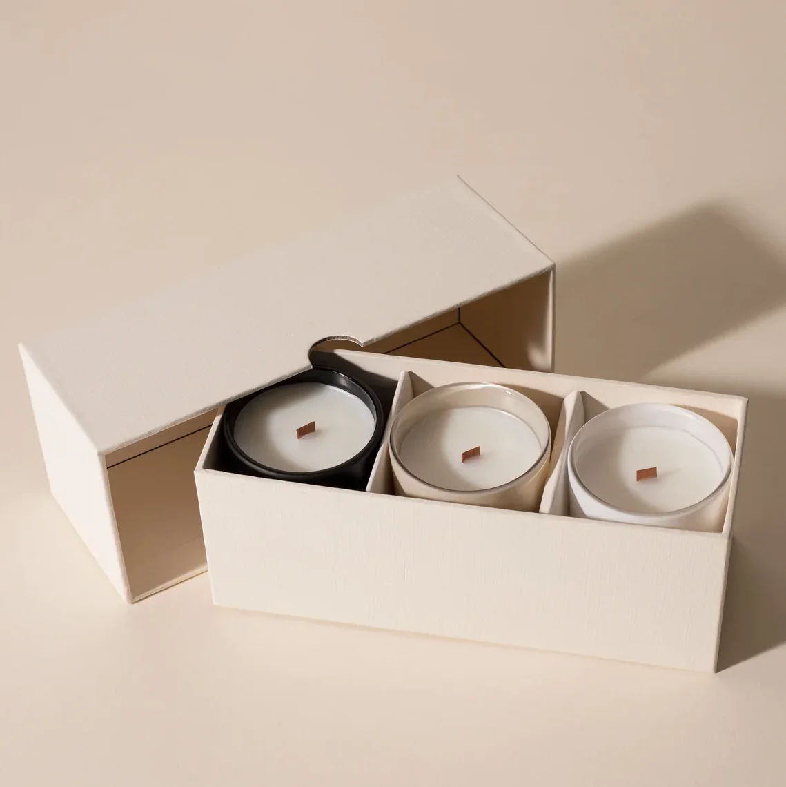 Luxury Rigid Candle Diffuser Two Pieces Lid And Bottom Base Shoulder