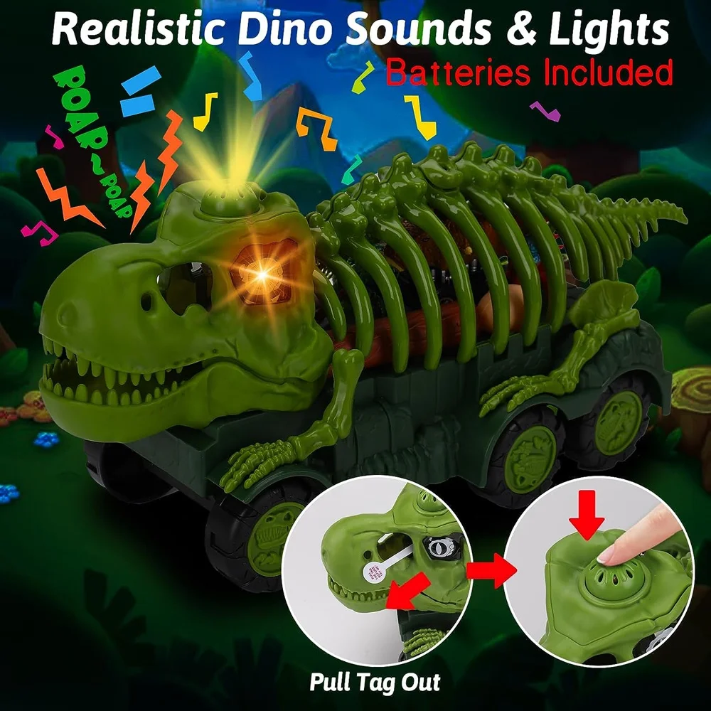 ALEENFOON Camion de Transporteur Dinosaure Jouet pour Enfant 3 4 5 6 Ans, Jouet