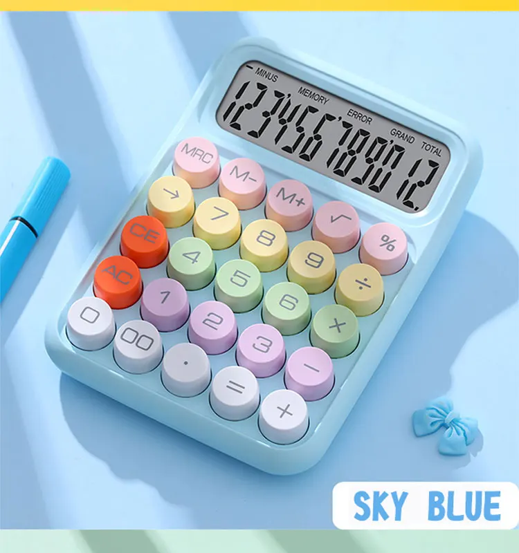 Simple Fresh Creative Kids Colorful Office Calculate Electronic Desktop Gift LCD Calculator Mechanical Key
