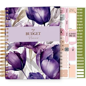 Flower Designs Personal Finance Organizer Yearly goal Undated Weekly Monthly Bill tracker Save Money Budget Planner with Sticker