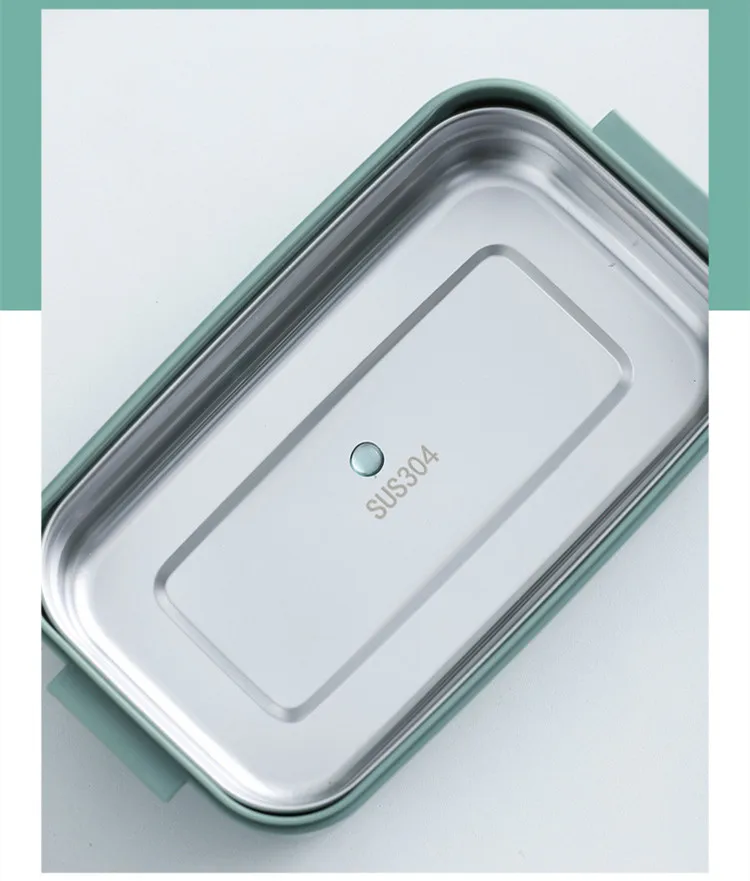 Student Office Portable Large Capacity Double Layer Stainless Steel Lunch Box With Tableware Soup Bowl