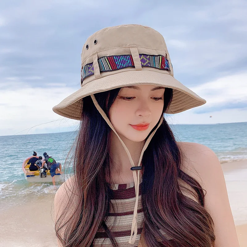 Custom Logo Sun Uv Protection Boonie Fishing Bucket Hat Outdoor Big Brim Climbing Hiking Hat